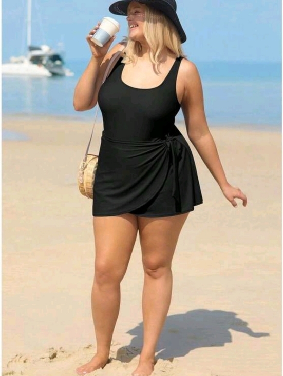 Other - Womens Plus Size One-piece Swim Suit Padded Swim Dress Side Knot